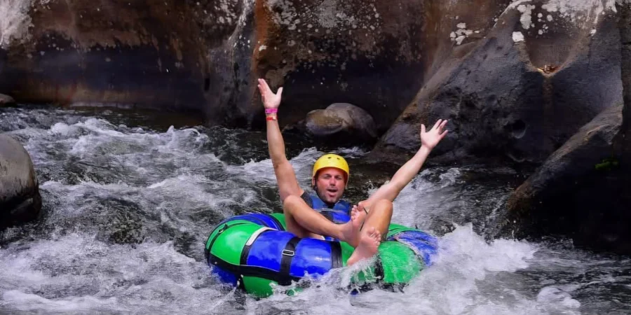 River tubing adventure at Rincon de la Vieja National Park Guanacaste Costa Rica